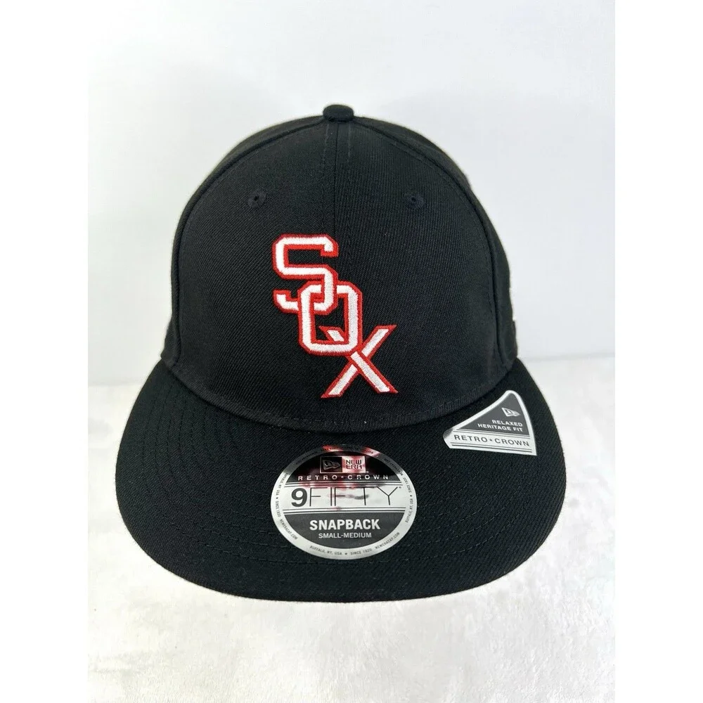 Chicago White Sox New Era Baseball 9FIFTY Hat SnapBack Retro Crown Black S/M